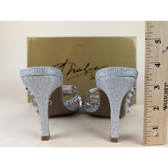 Thalia Sodi Dahlia Embellished Heels Sandals Womens 6 Silver Stone Shoes NWB - Picture 8 of 13